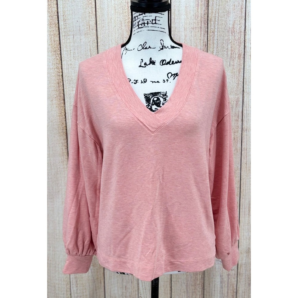Travis Mathew‎ Top Women's Size XS Cloud Terry V-neck Heather Canyon Sunset